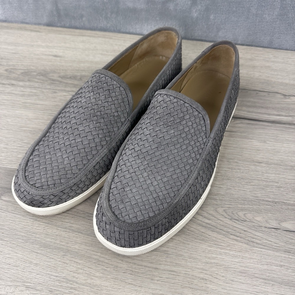 Vince Sonoma Weave Loafer Men's 9 Gray Suede White Sole